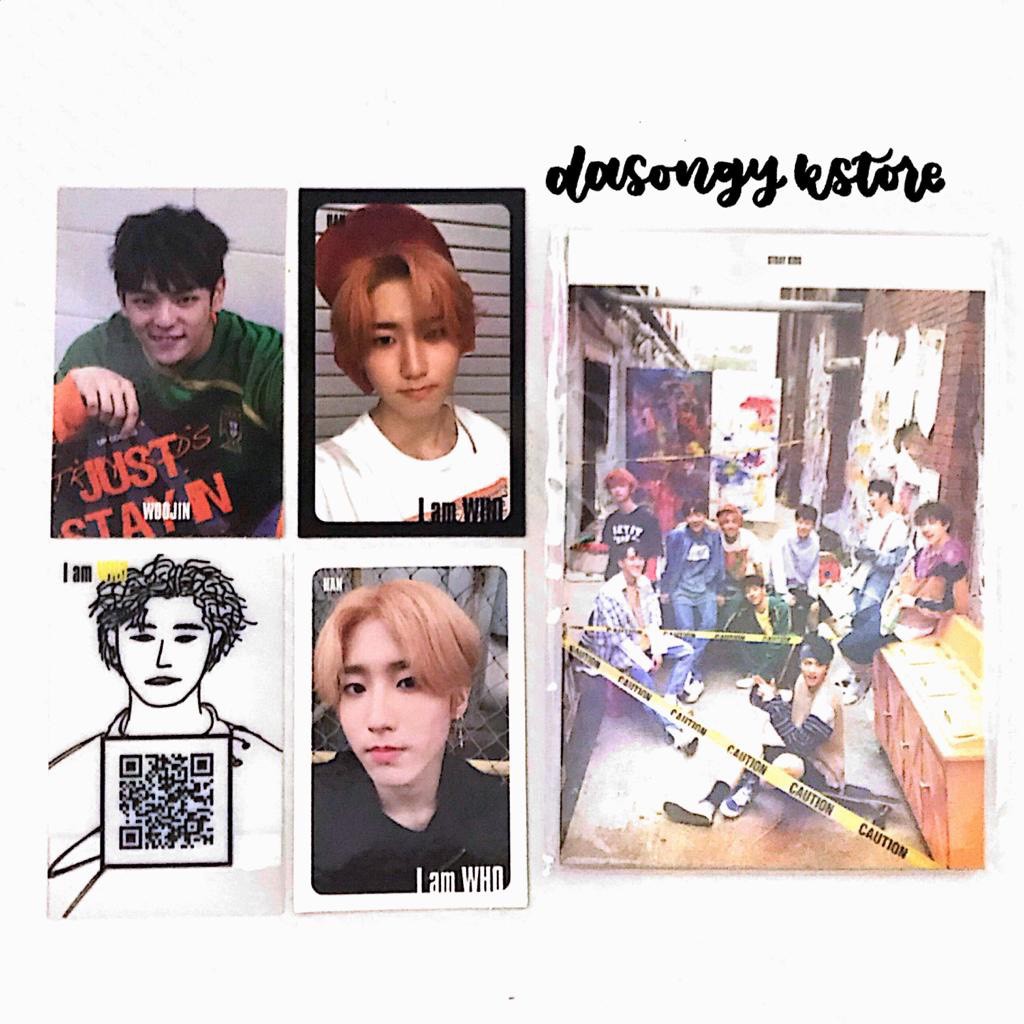 STRAY KIDS I AM WHO PHOTOCARD WOOJIN, BANG CHAN, HAN & POSTCARD SET