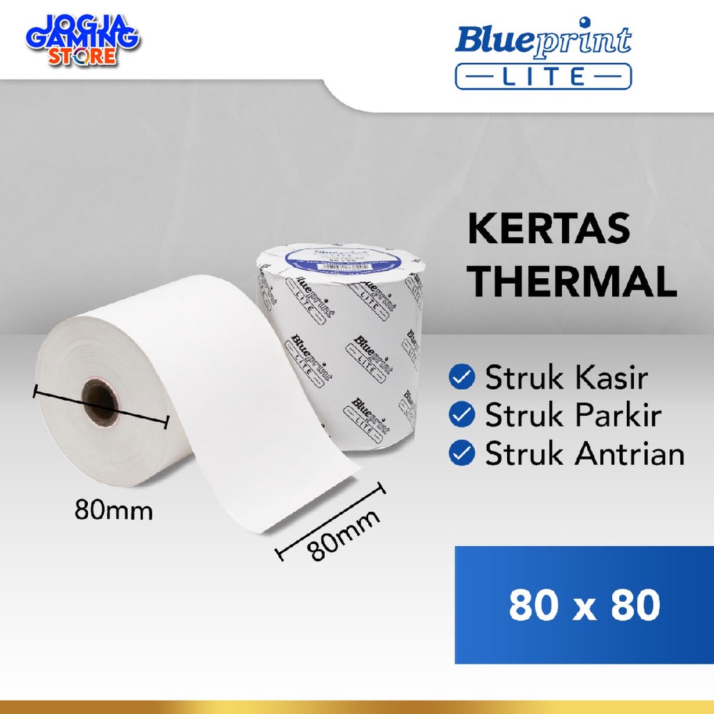 

Kertas Thermal / Kertas Kasir / Kertas Struk Parkir BLUEPRINT LITE 80x80 mm