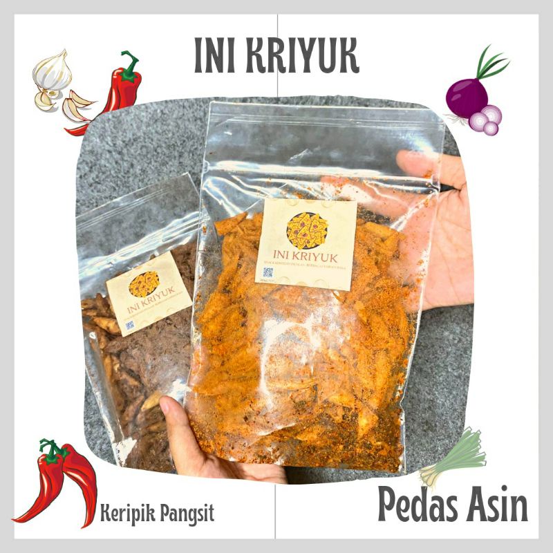 

keripik pangsit pedas/keripik Pedas/snack pedas/pedas asin