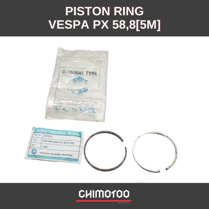 PISTON RING SEHER VESPA PX 58,8[5M] NEW OLD STOCK
