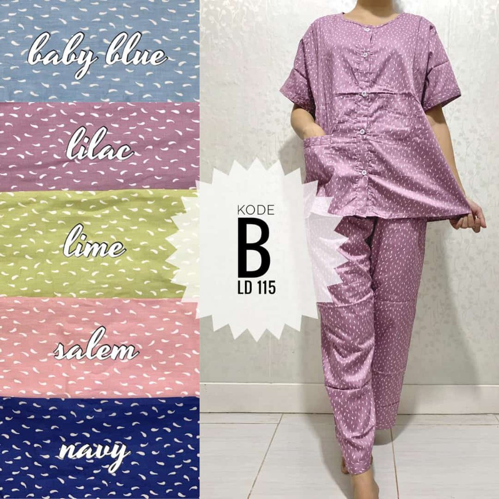 Piyama Pajamas Pretty Girl Kajep Katun Jepang Gold Original Busui Bumil