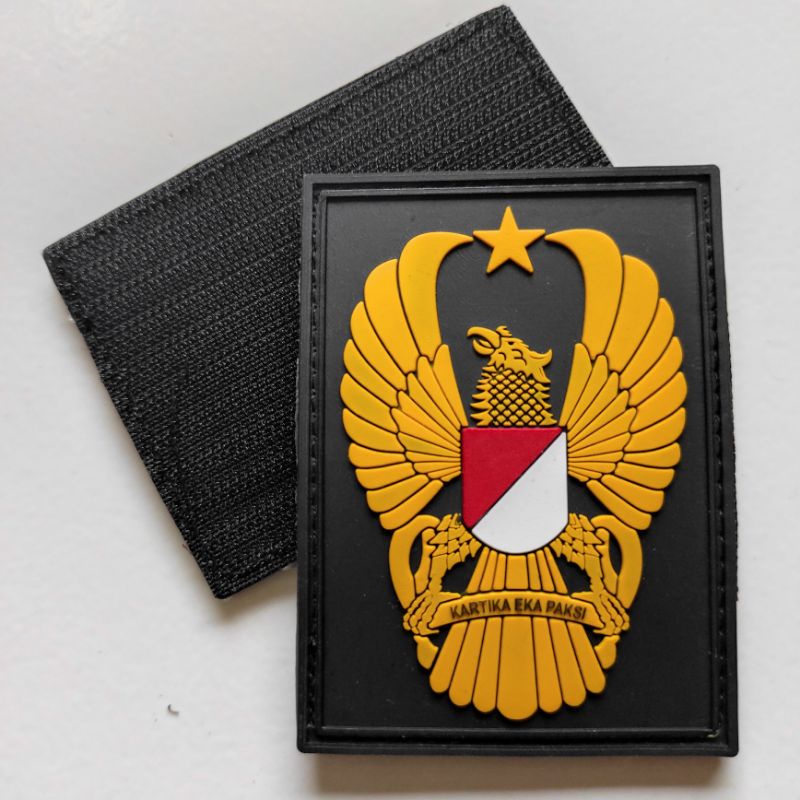 patch rubber logo ekapaksi tni kotak besar 8 x 4/rubber patch tni/tempelan emblem karet velcro
