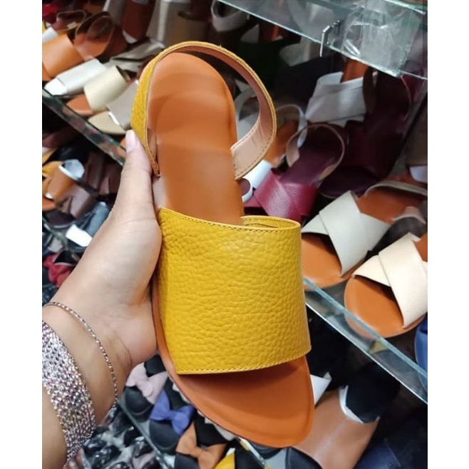 (Bisa cod) sandal papirut sandal kulit wanita sandal kulit asli garut