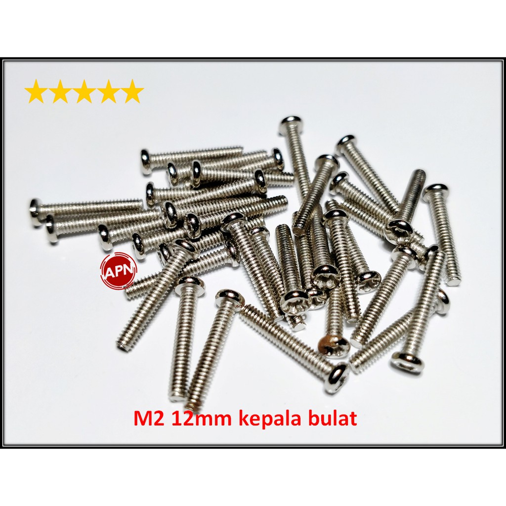 BAUT / SCREW M2 12MM KEPALA BULAT