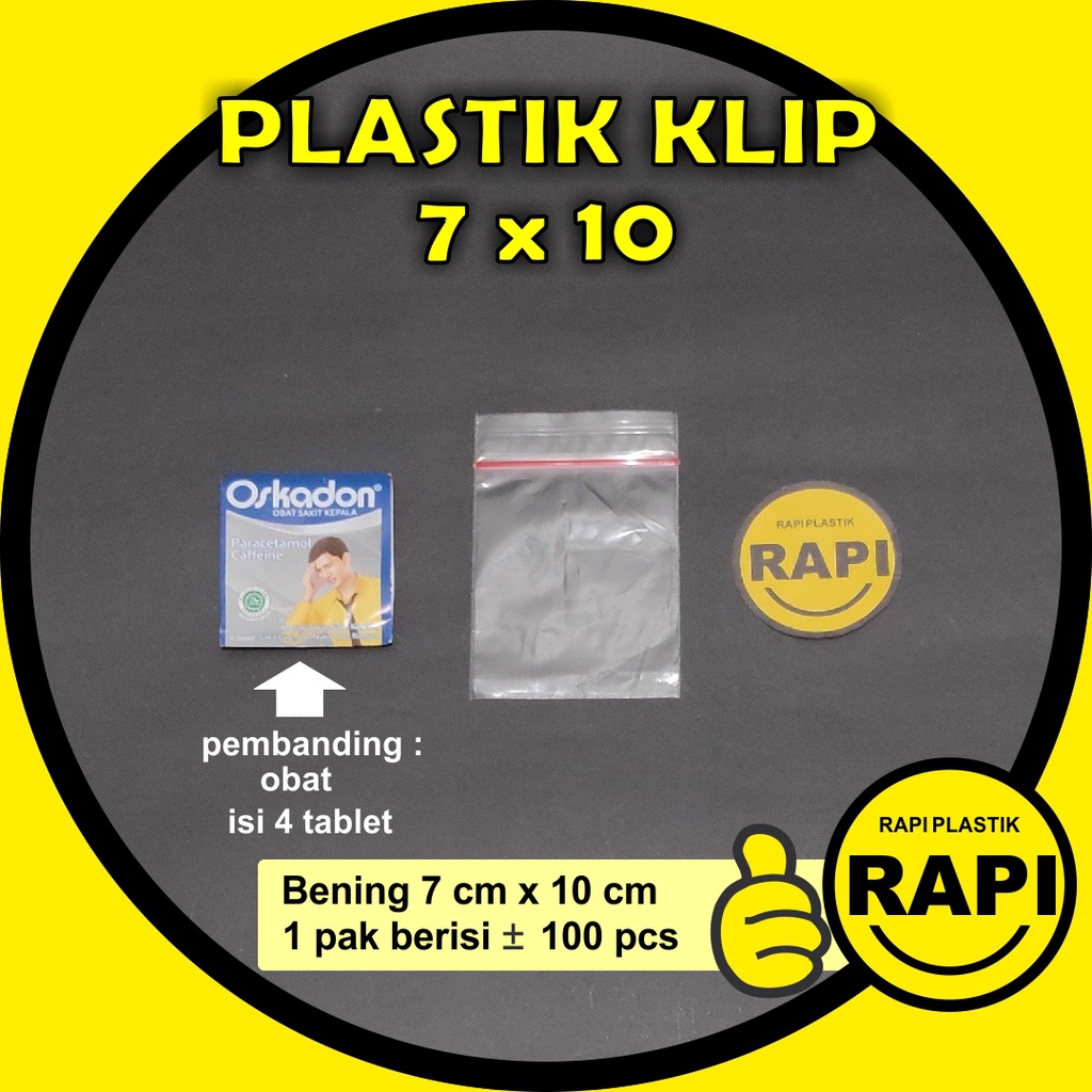 Plastik Klip 7x10 Bening Ber Ziplock Utk Kemasan Packaging Serbaguna