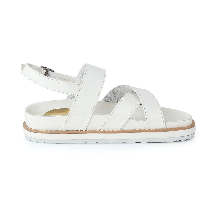Bos - Sandal Wedges Tali Wanita Sendal Casual Putih Hitam Original Premium Distro