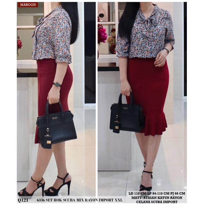 SETELAN ROK SCUBA BANGKOK SETELAN BAJU NATAL BAJU KE GEREJA QQ 63366 63355 SETELAN KANTOR HV