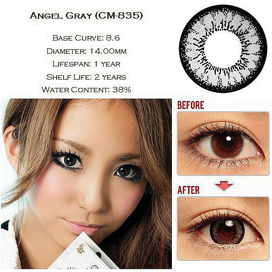 Softlens Geo Angel / Geo Super Angel Series Soflens Soflen Gray Grey Brown Coklat Blue Green Violet