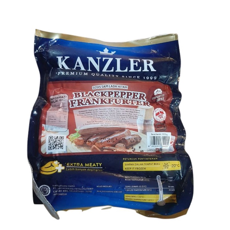 

Kanzler Sosis Blackpaper Frankfurter 300gr