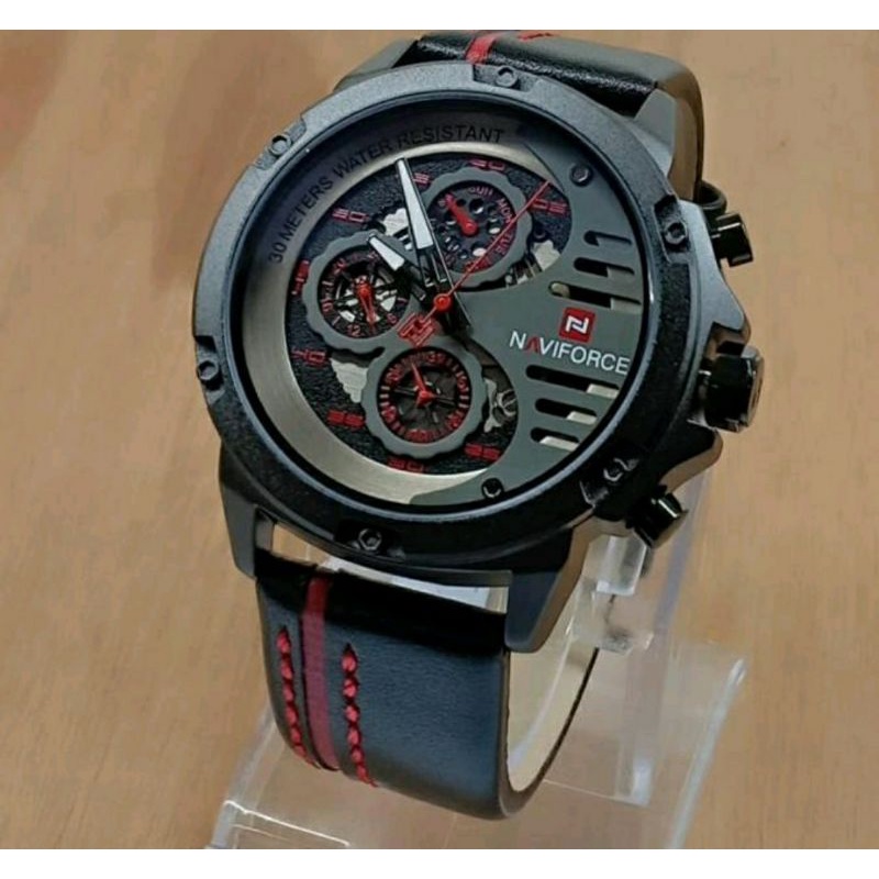 Jam Tangan Naviforce Original Tali Kulit - Jam Tangan Pria Original Tali Kulit - Naviforce 9110