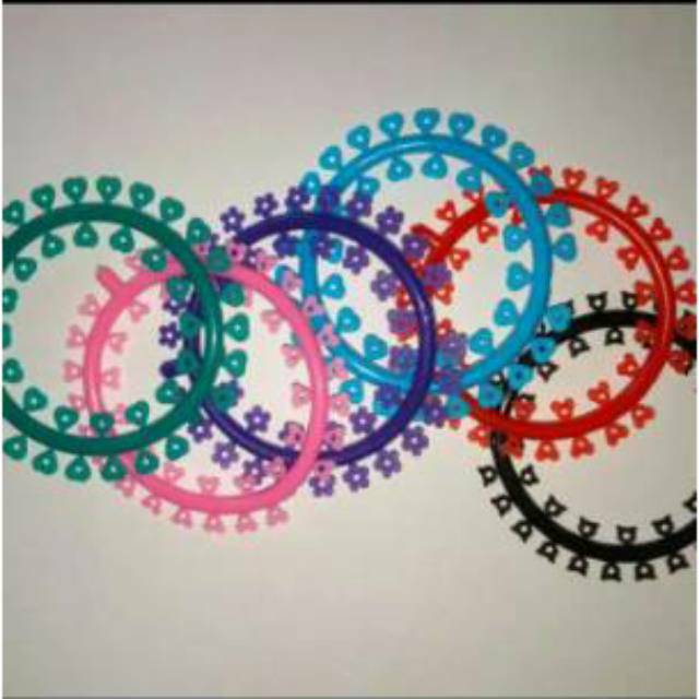 

(Terlaris)12pcs Karet motif behel warna warni