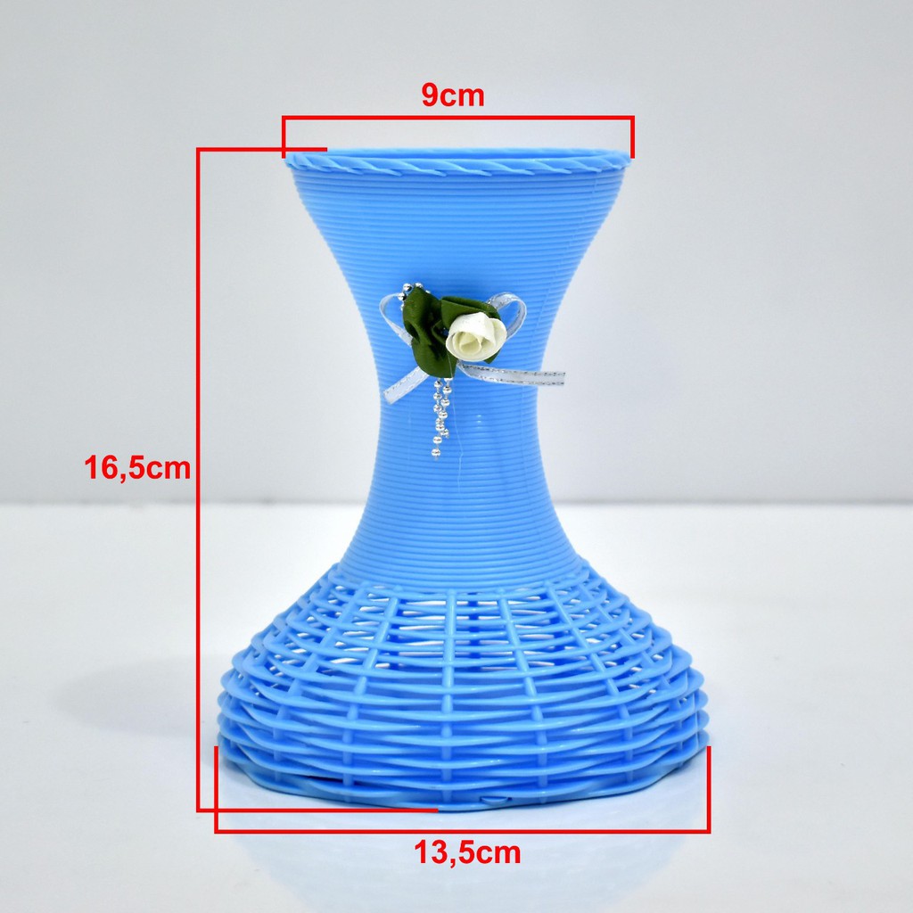 COD POT BUNGA PLASTIK VAS BUNGA PLASTIK POT BUNGA ROTTAN POT BUNGA HIASAN MEJA VAS  ROTTAN PB5014-3