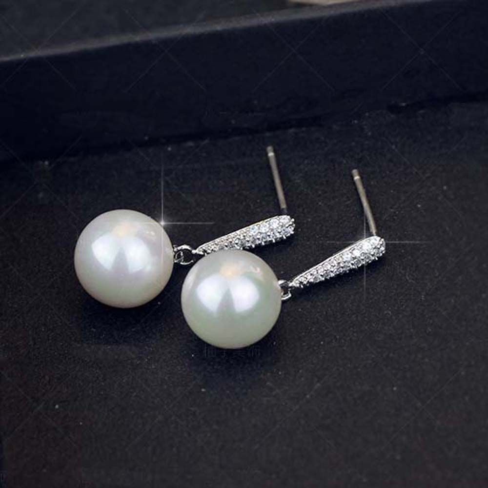 Needway  Lady Ear Studs Women Fashion Drop Earrings Trendy S925 Silver Elegant Sweet Gifts Shell Pearl Jewelry/Multicolor