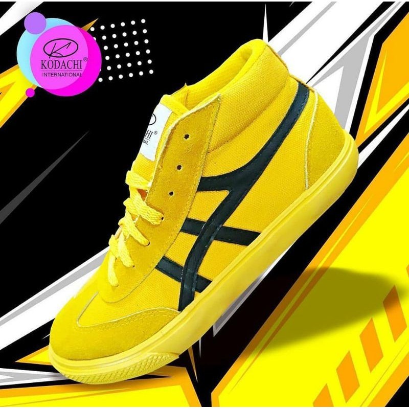 Sepatu Kodachi Galaxy Kuning Hitam Sneakers Mid Casual Original