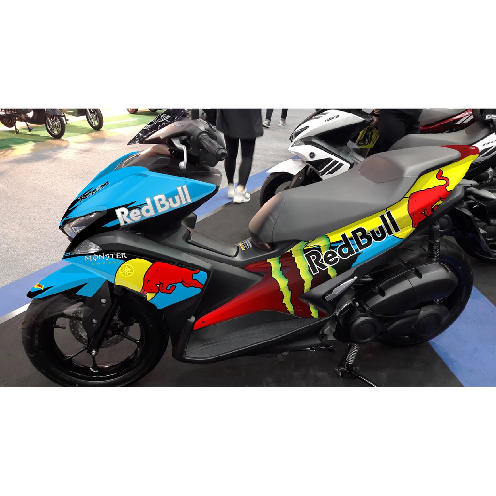 decal stiker fullbody Aerox variasi redbull