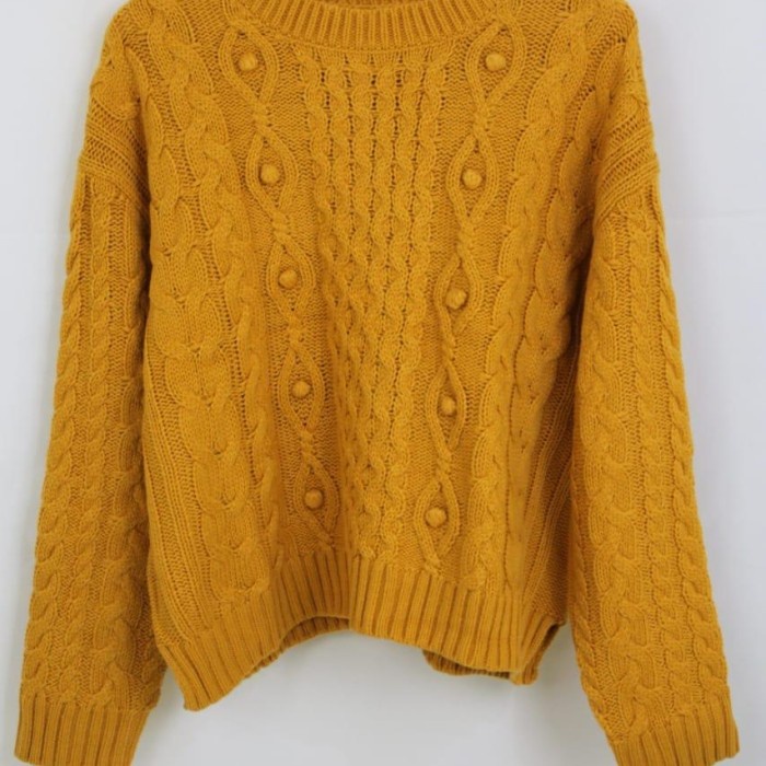 jaket wanita Sweater Rajut Angel Winter Sweater Wanita - Kuning terlaris crop import terbaru sweater
