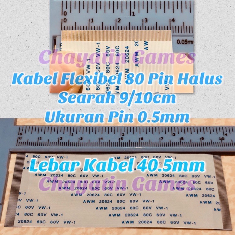 Kabel Flexibel 80 Pin Halus Searah Panjang 10cm - Ukuran Pin 0.5mm