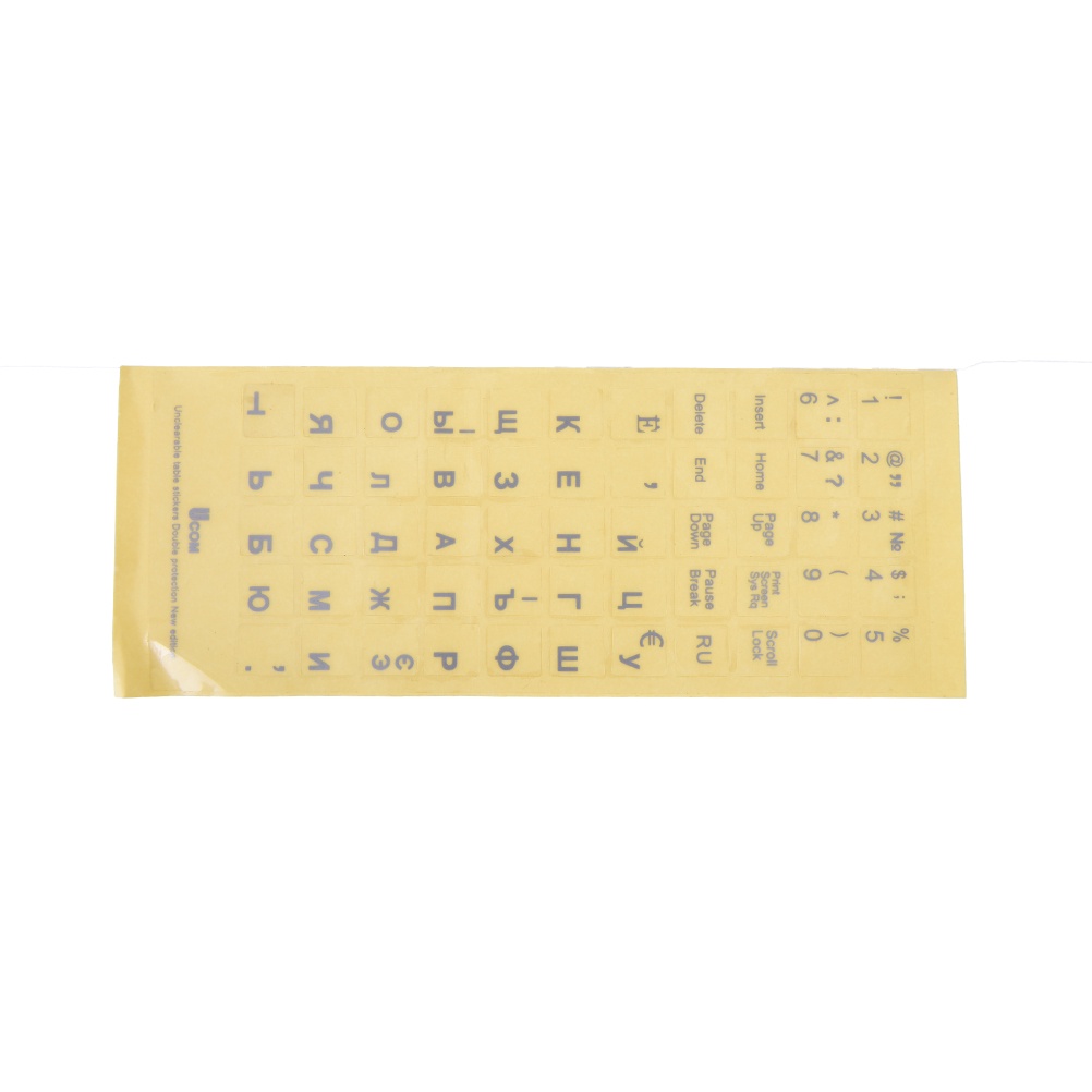 (LUCKID) Stiker Keyboard Transparan Motif Huruf Rusia Untuk Laptop / Notebook / Komputer