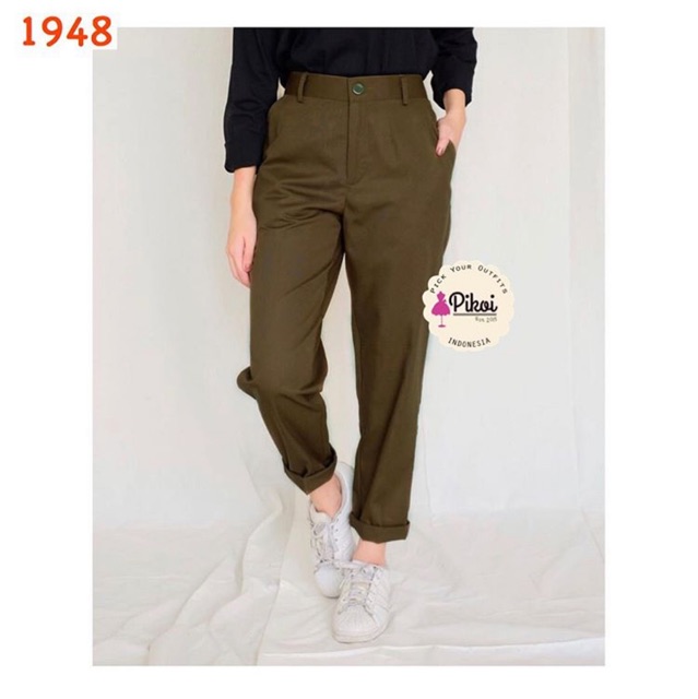 Celana panjang wanita murah / celana katun wanita / celana highwaist cewek / celana polos cewek 1948