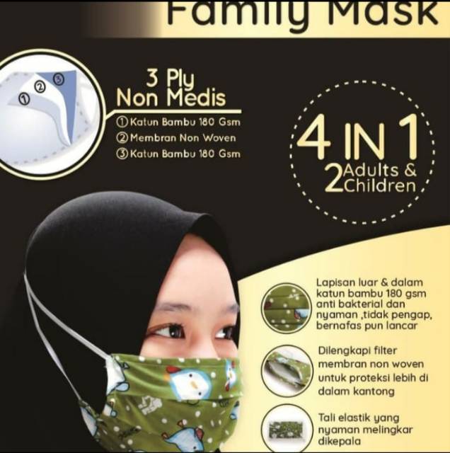 CUDDLEME 4in1 Family Mask Cuddle Me Masker Anak dan Dewasa