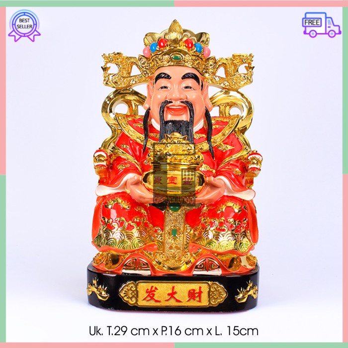 Pajangan Patung Hiasan Hadiah Meja Kantor Dewa Cai Shen Chaisen Amulet Kekayaan Kwan Kong Guan Yu Bumi Maitreya Fengshui Fengsui Feng Shui Rejeki Hoki Meja Altar Sembahyang Batu Giok Resin Rupang Gelang Tasbih Buddha Budha Amitabha Statue Necklace Besar