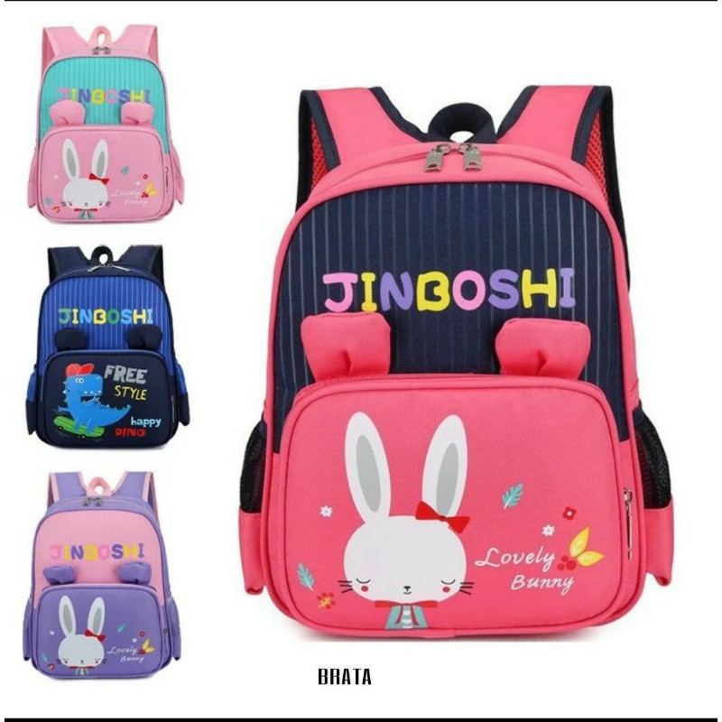 Tas ransel anak motif kartun (JINBOSHI) Ransel untuk Anak Laki-laki Kartun TasSekolah Anak PL952