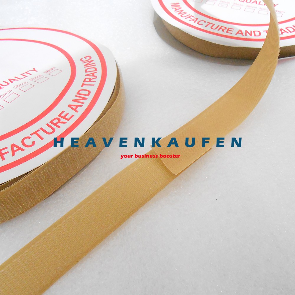 Velcro Kretekan Prepetan Hook &amp; Loop Lebar 2,5 cm Warna Cream Khaki Harga Per Meter