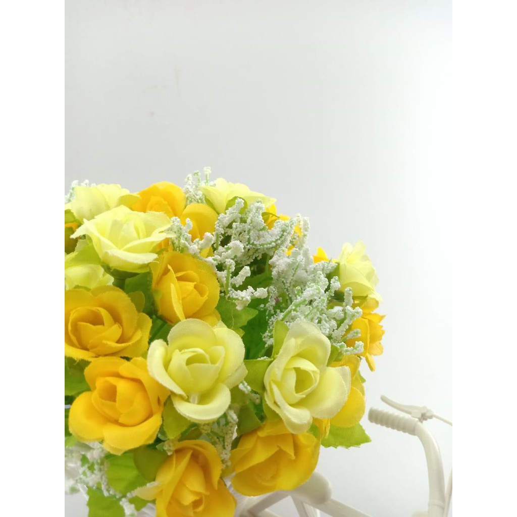 COD BUNGA SEPEDA MAWAR RATTAN BIKE BICYCLE  BUNGA PLASTIK  TANAMAN HIAS SEPEDA DEKORASI RUMAH BS6601-1