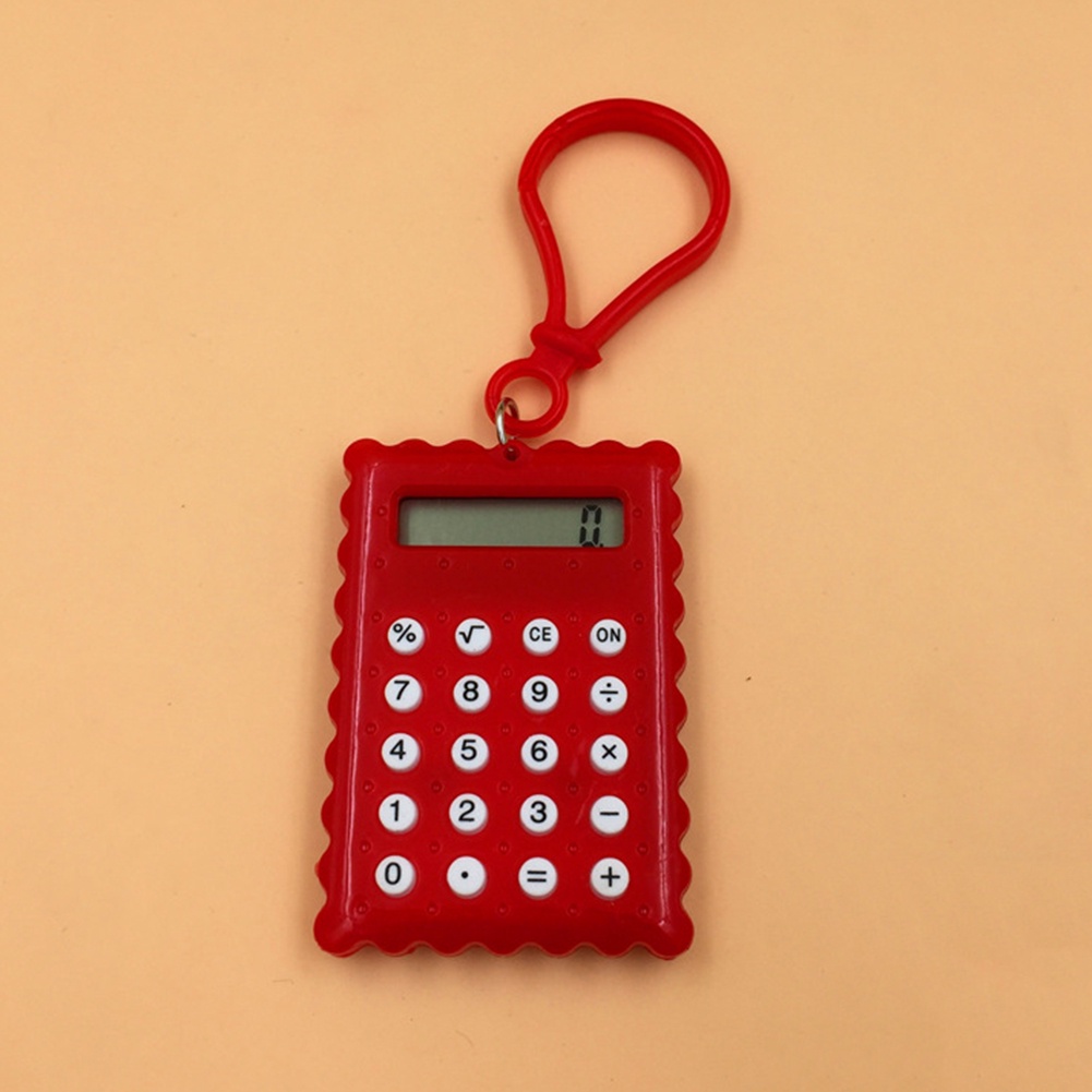 [Jianxin] Pocket Student Mini Electronic Calculator Biscuit Shape School Office Supplies