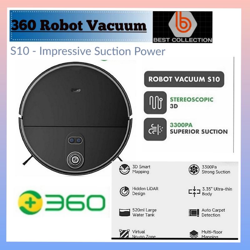360 Robot Vacuum Cleaner S10 Triple eye LIDAR Impressive Suction Power