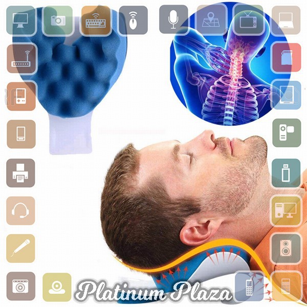 TaffSPORT Bantal Relaksasi Leher Punggung Cervical Neck Pain Relief - HBF001 - Blue`WMSTJC-