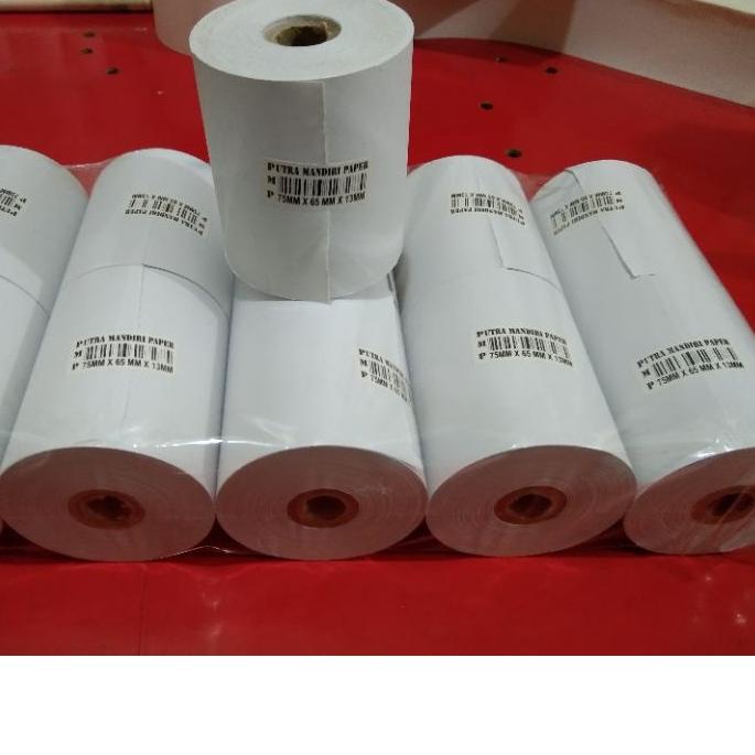 

Banyak Peminat Kertas kasir HVS ukuran 75x65mm paket 10 Roll top