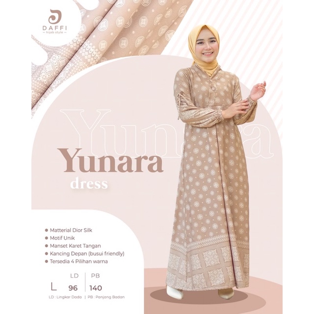 [ORIGINAL DAFFI] ~ DRESS YUNARA DIOR SILK / GAMIS MOTIF DIOR SILK / GAMIS PREMIUM ELEGANT