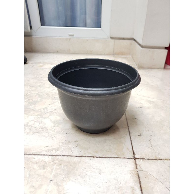 Pot Bunga Hitam 20cm Pot Bunga Plastik