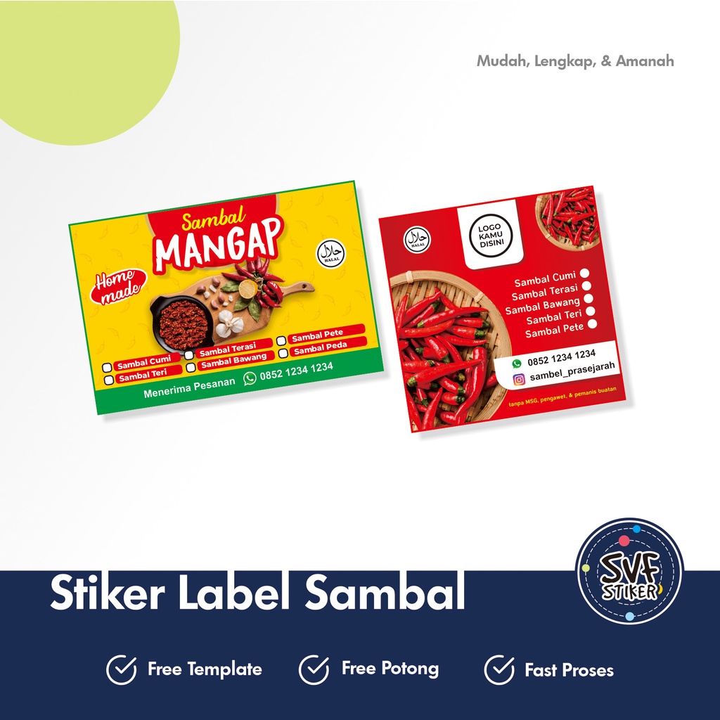 

Stiker / Sticker Label Sambel / Sambal