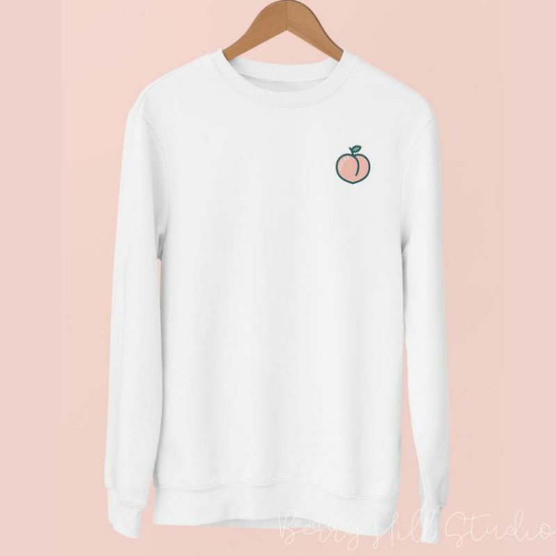 S - XXXXXL(6XL) Sweater PEACH FRUIT BIGSIZE Crewneck Peachy OVERSIZE SweatShirt Jumbo Pria Wanita Women Korean Fashion Street Wear Cute