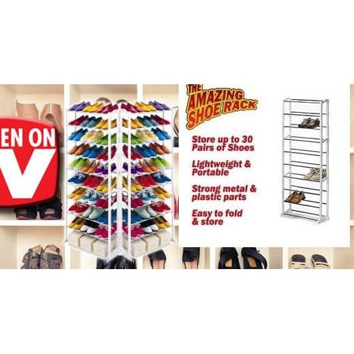 Hot Sale Amazing Shoe Rack As Seen On Tv Rak Sepatu Wanita Pria High Heels Sporty Kets Olahraga Fu Shopee Indonesia