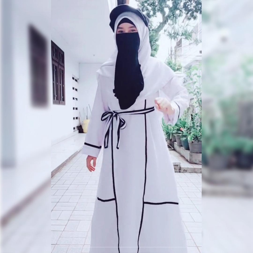 FREE ONGKIR ABAYA GAMIS ARAB LIST HITAM REMAJA WANITA MUSLIM SYAR'I MODISTERBARU LEBARAN 2021 BISA