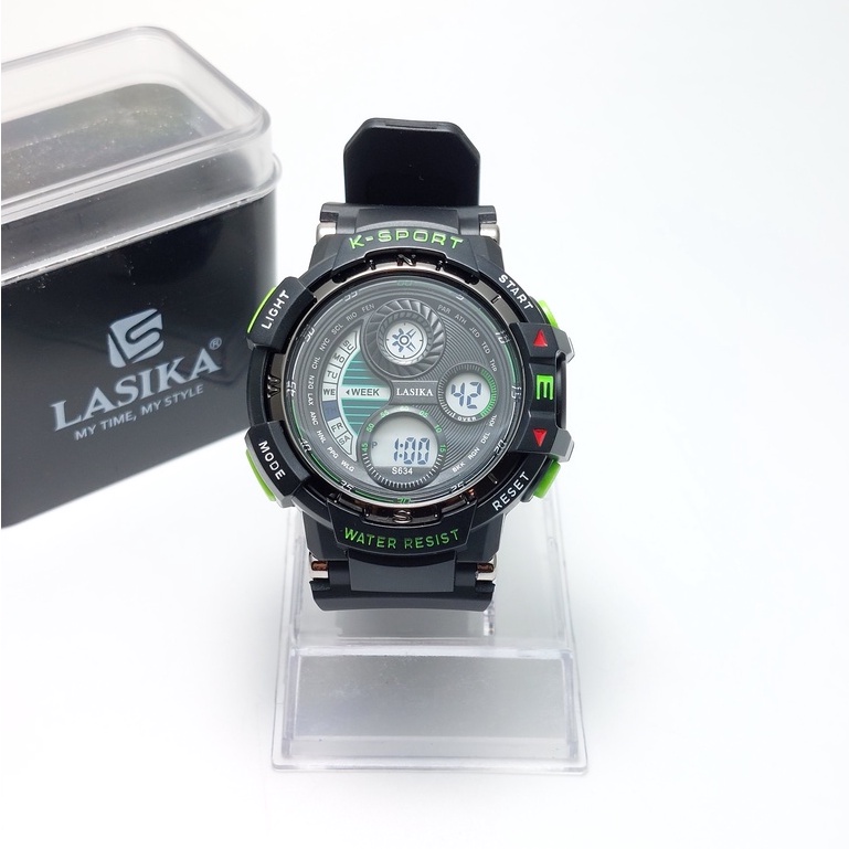 [LASIKA] JAM TANGAN PRIA DIGITAL SPORTY STRAP RUBBER WATER RESISTANT TYPE 634