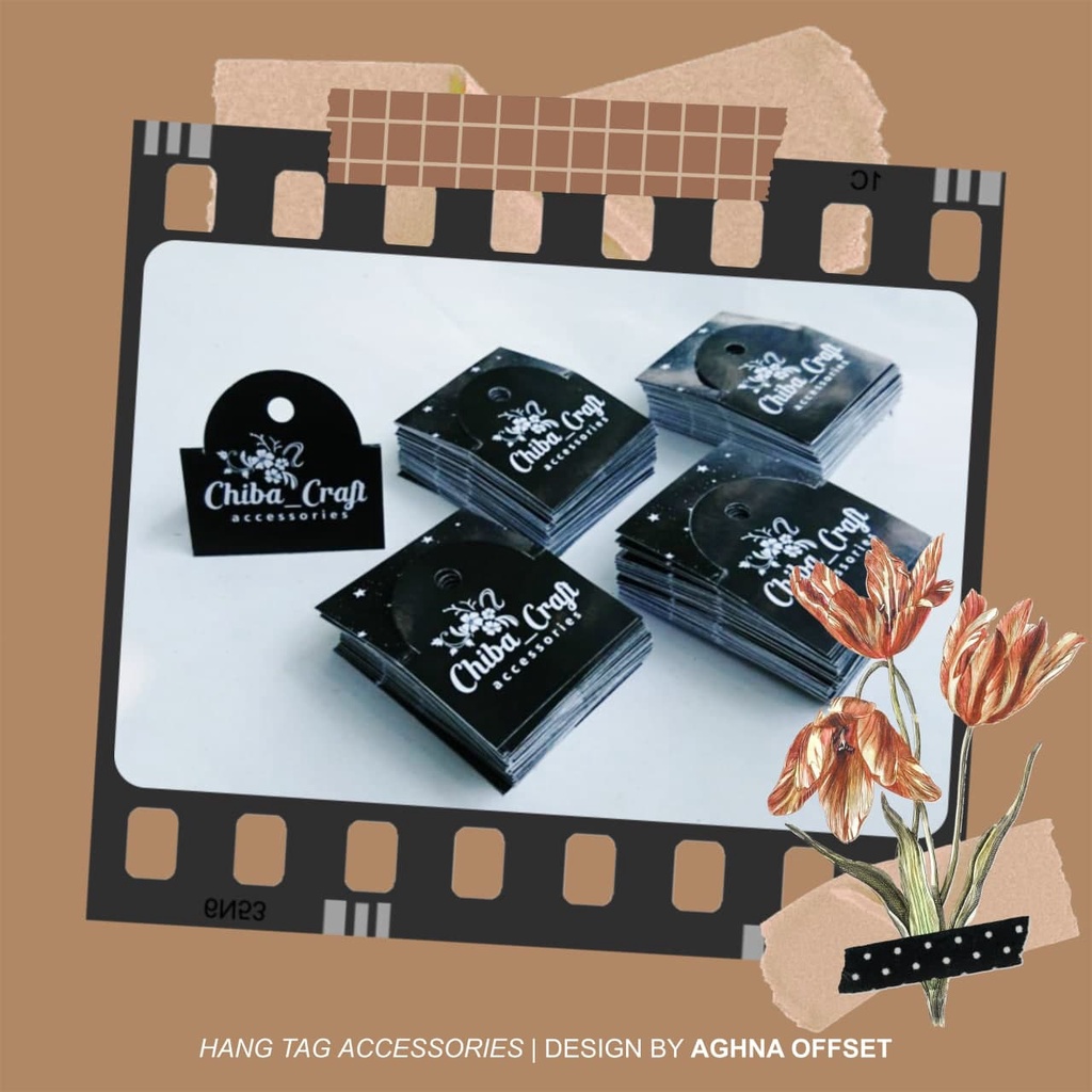 

LABEL AKSESORIS non laminasi hang tag kertas merk produk gantungan custom desain usaha sendiri