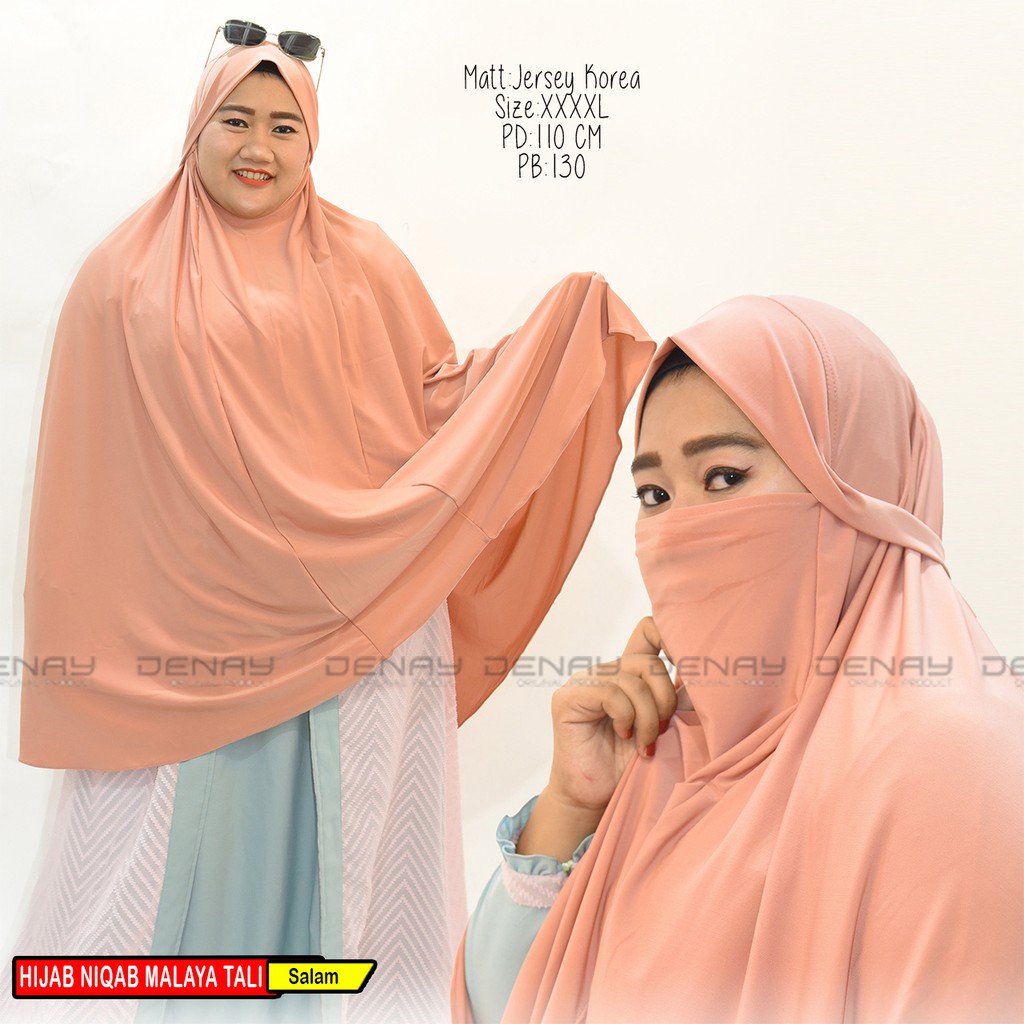 TOKODENAY - Hijab Masker - Niqab Malaya 2in1 - Bahan Jersey - Jilbab Wanita Muslimah - Best Seller