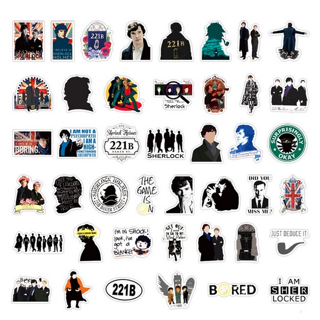 A117 STICKER 10PCS (SHERLOCK HOLMES) anti air notebook scrapbook label tempel motif kartun superhero super hero unik lucu atk alat tulis kantor murah viral termurah kartun komputer leptop handphone hp smartphone koper laptop tembok kulkas disney anime