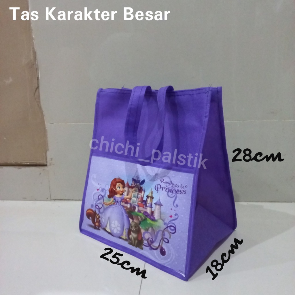 Tas karakter besar 25x18x18 / tas ulang tahun / tas anak anak / tas ultah / tas banner