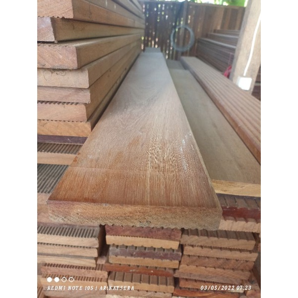 Pagar Kayu Lantai Kayu Dak Chamber Kolam Decking Bengkirai Jumbo 2,5x14,5x 150 - 210 cm