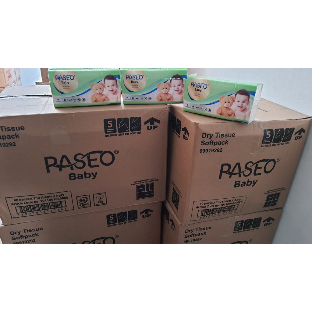 Tissue Tisu Paseo Baby Pure Soft Pack 130s