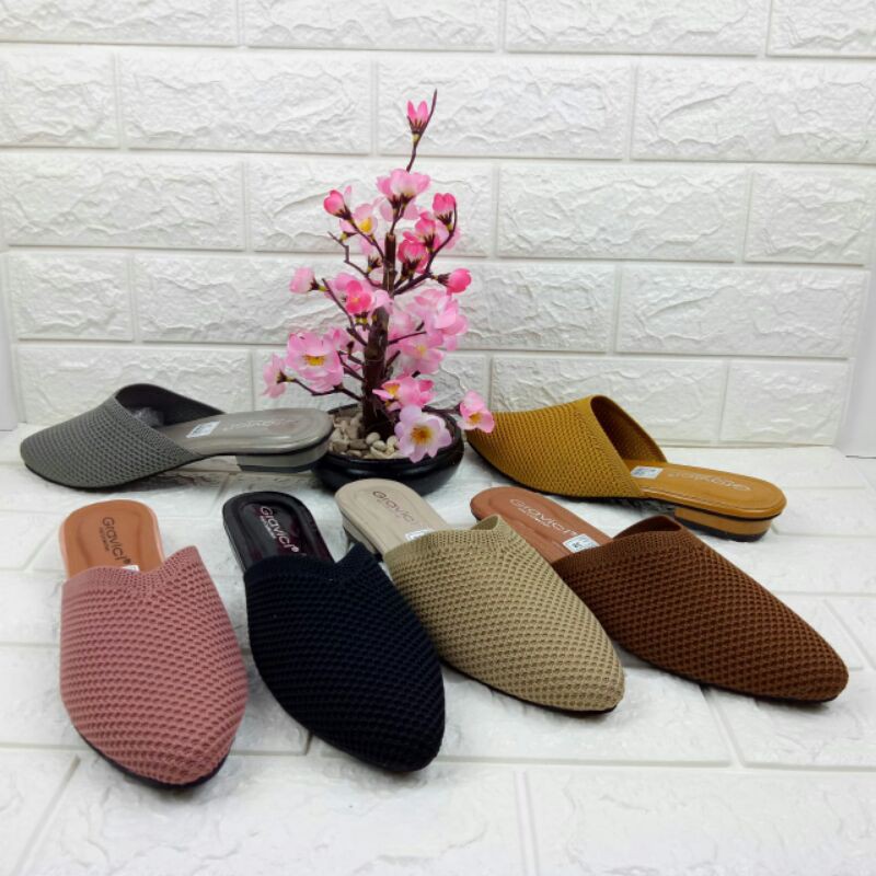 Mules slip on sandal wanita ESEF 56 hells 2 cm