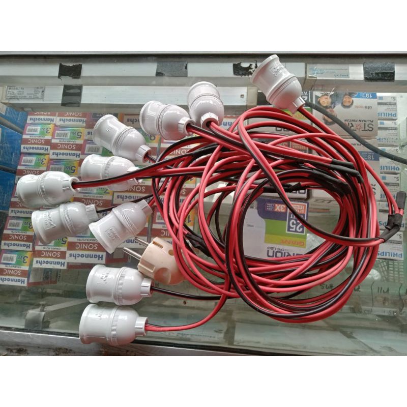 Piting lampu gantung kabel 10 M + Piting gantung 10 buah.