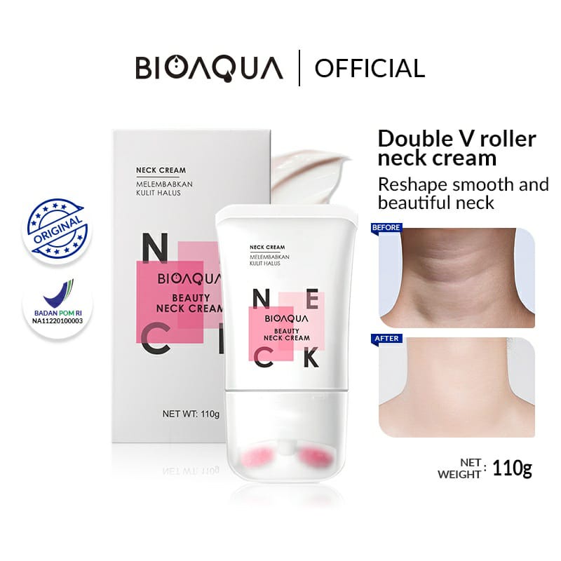 BPOM BIOAQUA Beauty Neck Cream 110g Cream / Pemutih Leher Moisturizing Pengencang &amp; Pencerah Kulit Leher Krim perawatan / BB