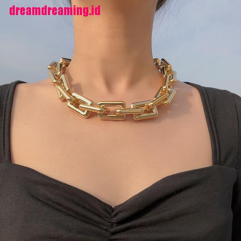 Kalung Choker Rantai Chunky Gaya Punk Hip Hop