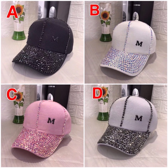 Topi  baseball cap casual diamond Korean fashion hat outdoor